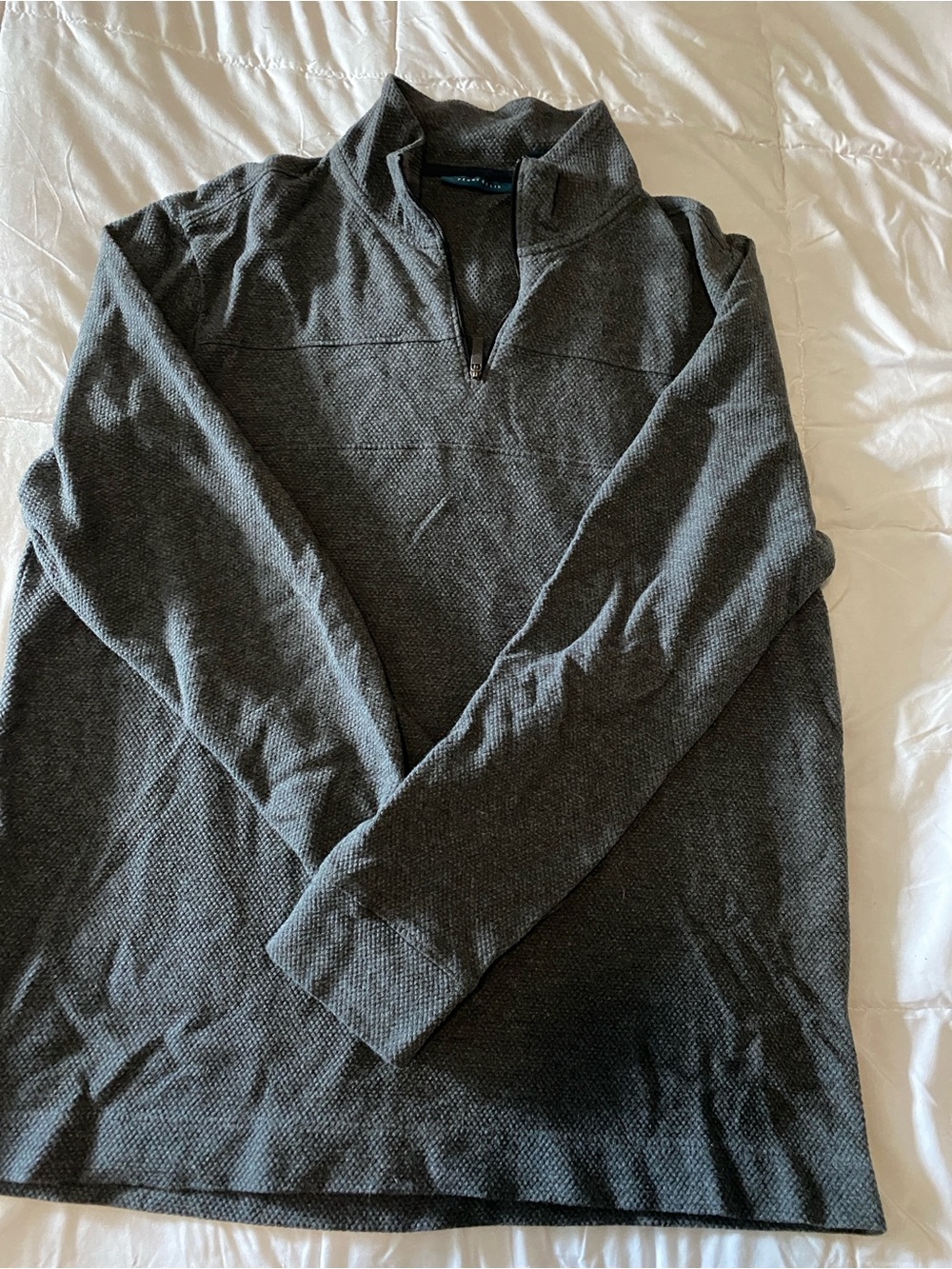 Perry Ellis Men's Half-Zip Sweater in Charcoal